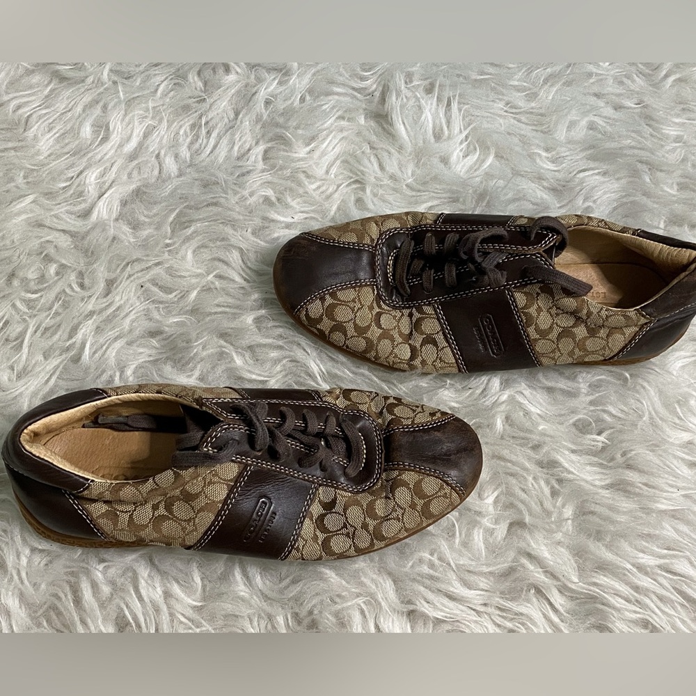 Coach Signature Leather & Canvas Logo Sneakers